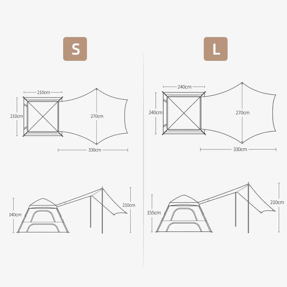 

Automatic Pop Up Waterproof for camping Tent 2 In 1 Canopy Outdoor Hiking Tent Oxford Cloth Lightweight Easy Setup