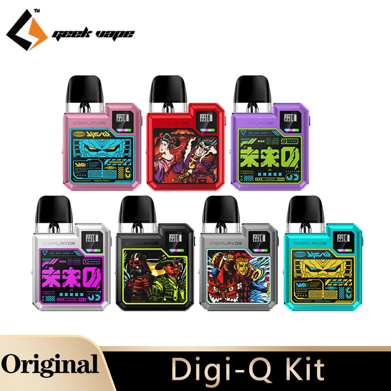 Original GeekVape Digi Q Pod Kit Vape 1000mAh Battery 2ml Q Pod Cartridge Auto draw/Button-trigg Vaporizer Electronic Cigarette