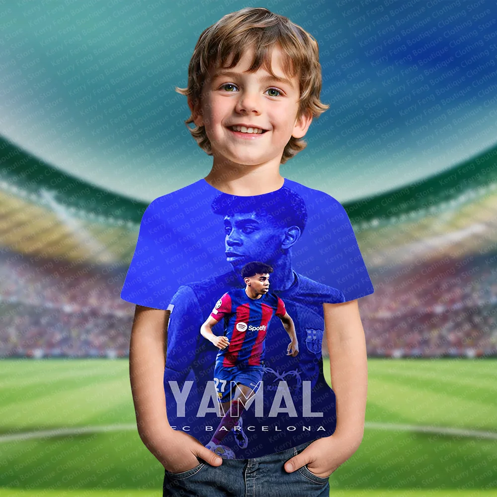 Summer Classic Yamal 3D Printed Kids Adult Sports T shirt Daily Fashion Personalized Fan Commemorative Short sleeved Top