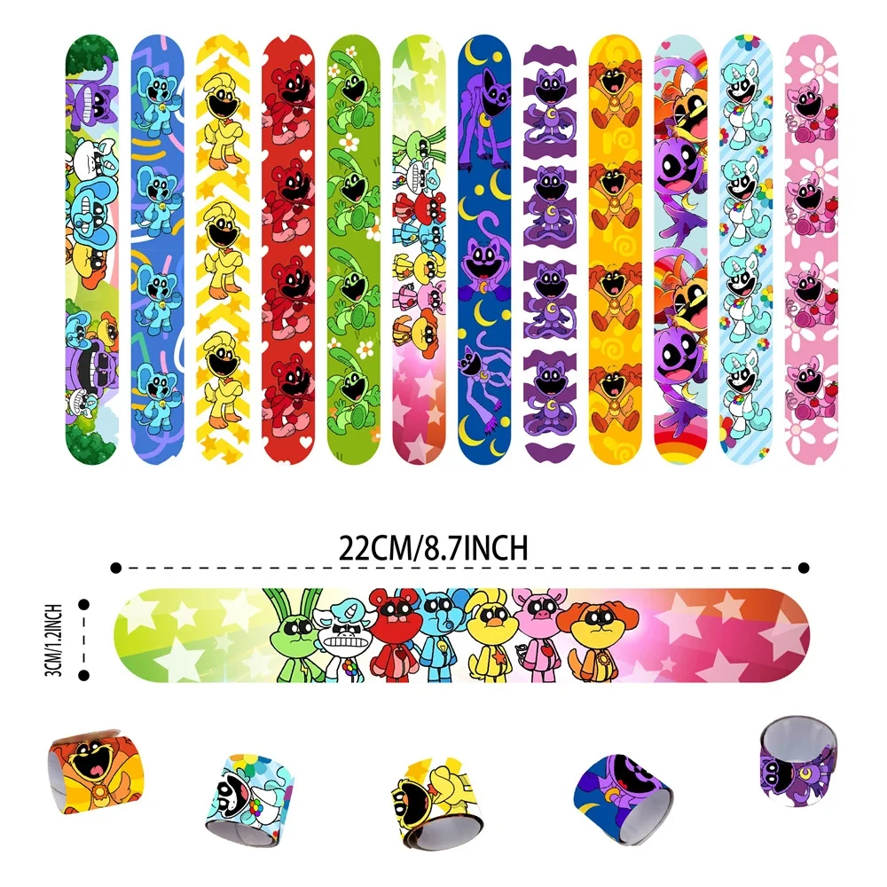 smiling critters Slap Band Party Designs with Cute and Colorful Themes Classroom Prizes Exchanging Gifts Favors Slap Bracelets