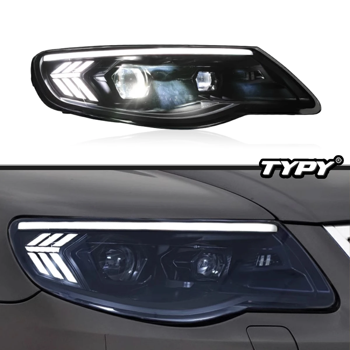 

TYPY New LED Headlight Upgrade Modified Full Head Lamp For Volkswagen Toureg 2007-2010 Turn Signals Daytime Running Lights