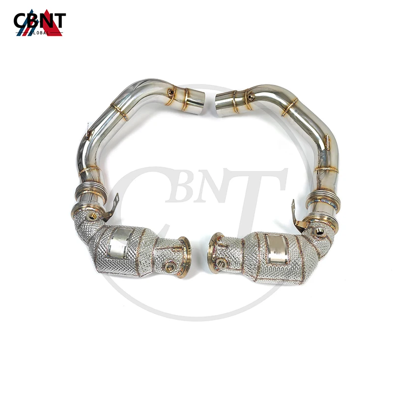 

CBNT Exhaust Front Pipe Catted/Catless Downpipe with Heat Shield High Quality SS304 Exhaust-pipe for BMW M8 F91 F92 F93 4.4T