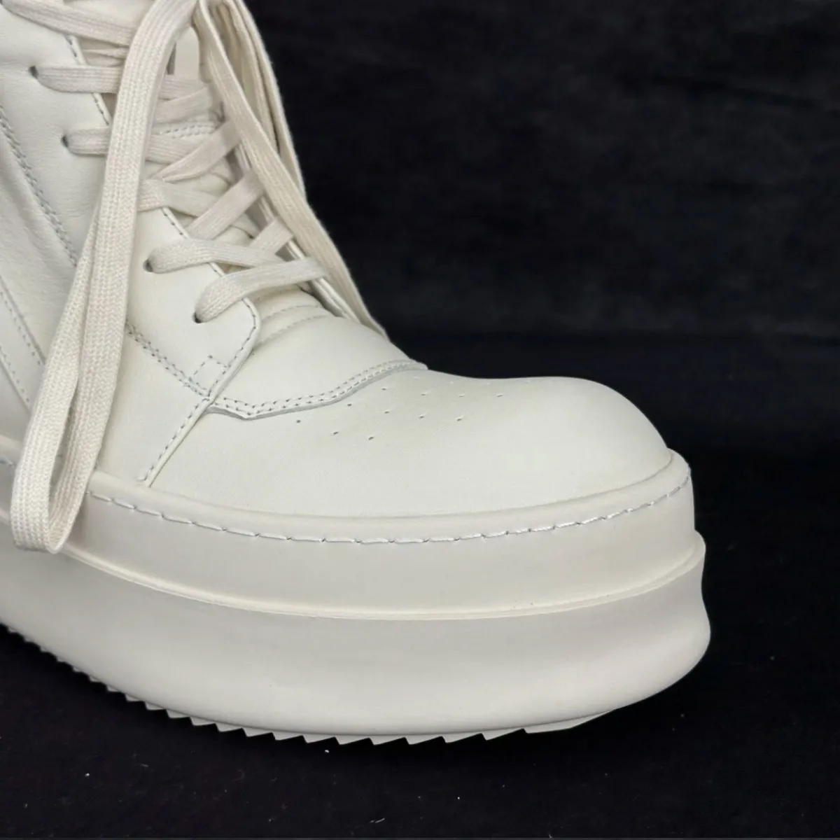 Ro Classic Designer Men Shoe Women Sneaker Full Black Leather Ankle Boot High Top Casual Shoes Zipper 6cm Thick Sole Boots