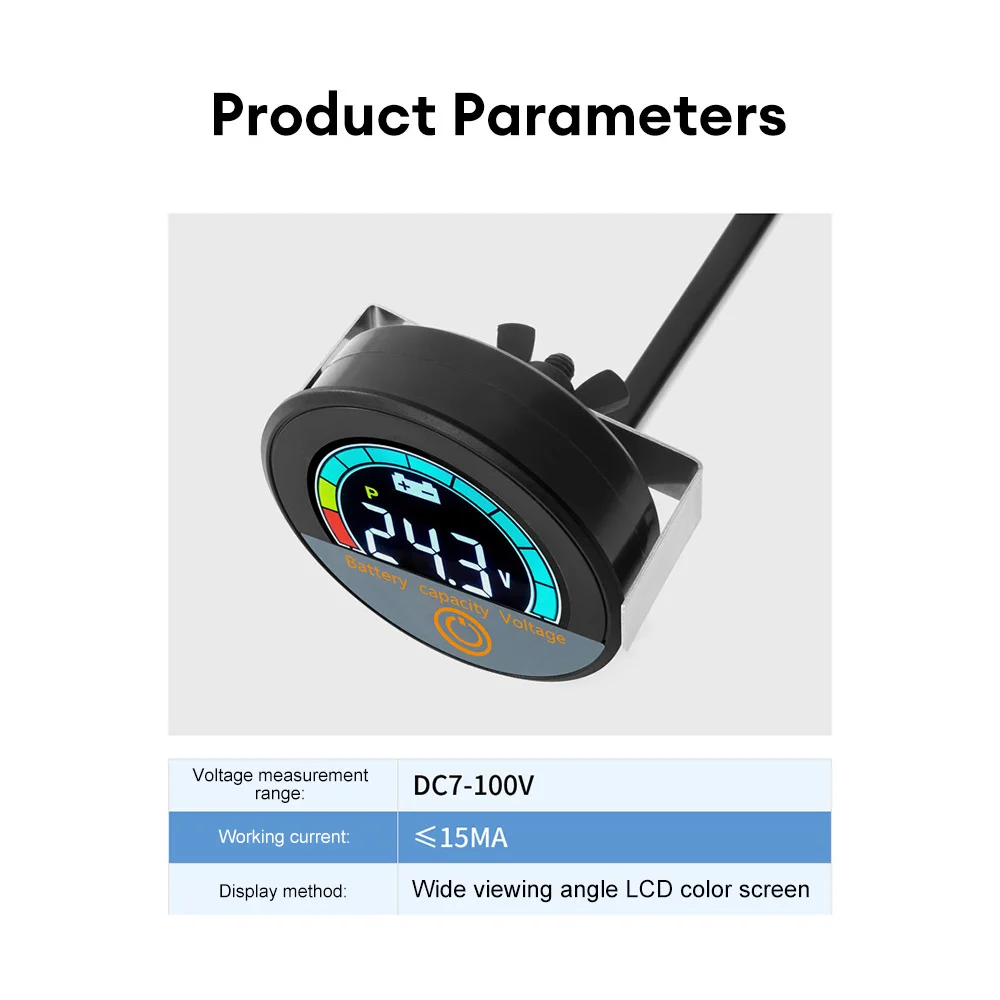 DC8-100V 5918 LED Mini Round Voltmeter Waterproof Motorboat Motorcycle Panel Digital Voltmeter Tester Monitor Display Voltmeter