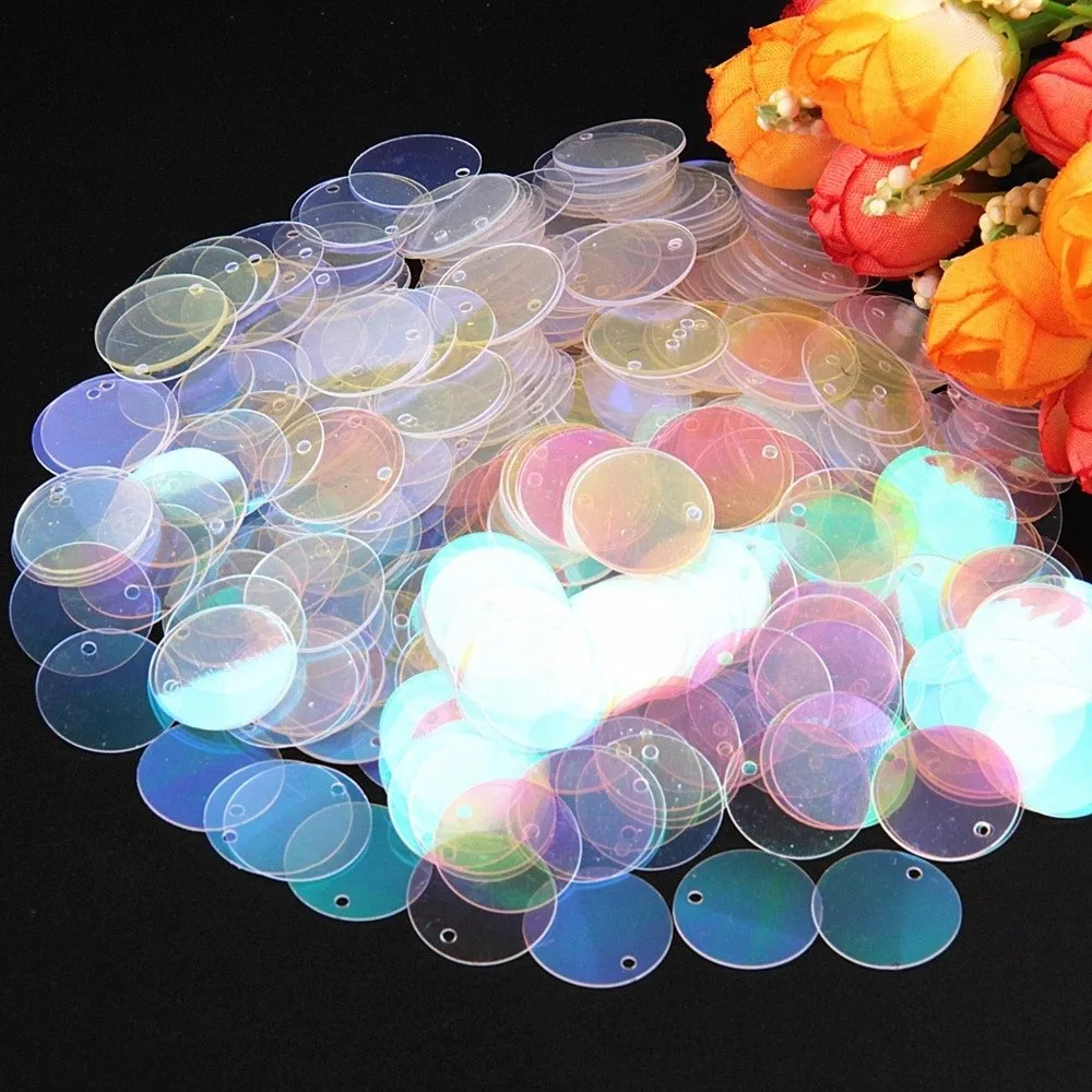 Colorful 30mm Loose Sequins DIY Round Paillette Sequin Flat Paillette Style Sewing Sequins Garment Accessory