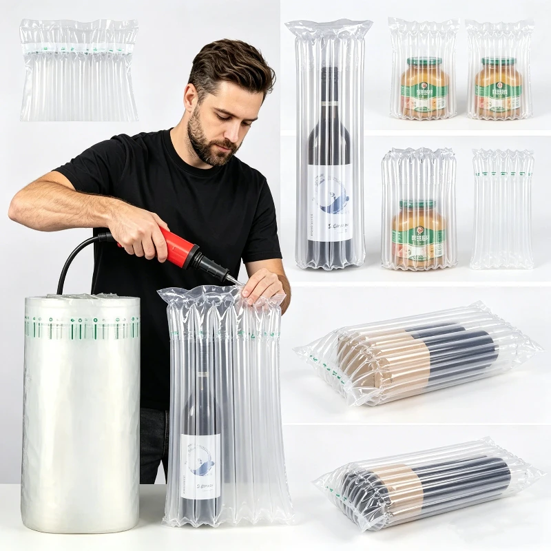 Packaging Roll Film Thick Inflatable Bubble Bag Air Column Shockproof Logistics Buffer Fragile Bale Cushion Protection Mailer