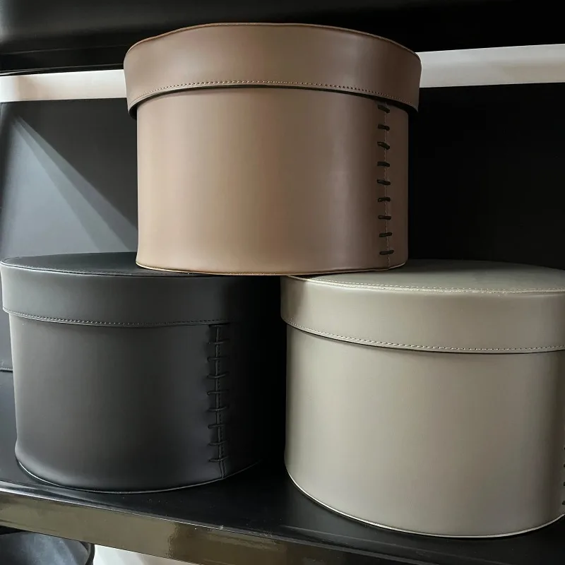 

Saddle Leather Storage Basket, Closet Organizer Bag, Jewelry Display Tray, Luxury Underwear Storage Bin for Wardrobe Cabinet