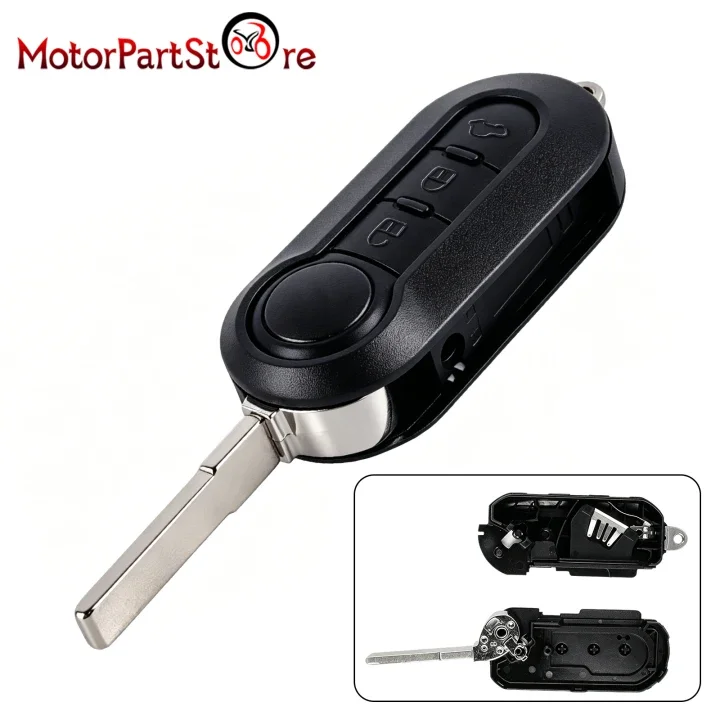 

3 Button Remote Car Key Shell Case for Fiat 500 Ducato Doblo Punto Panda Peugeot Boxer Car Key Remote Control Folding Housing