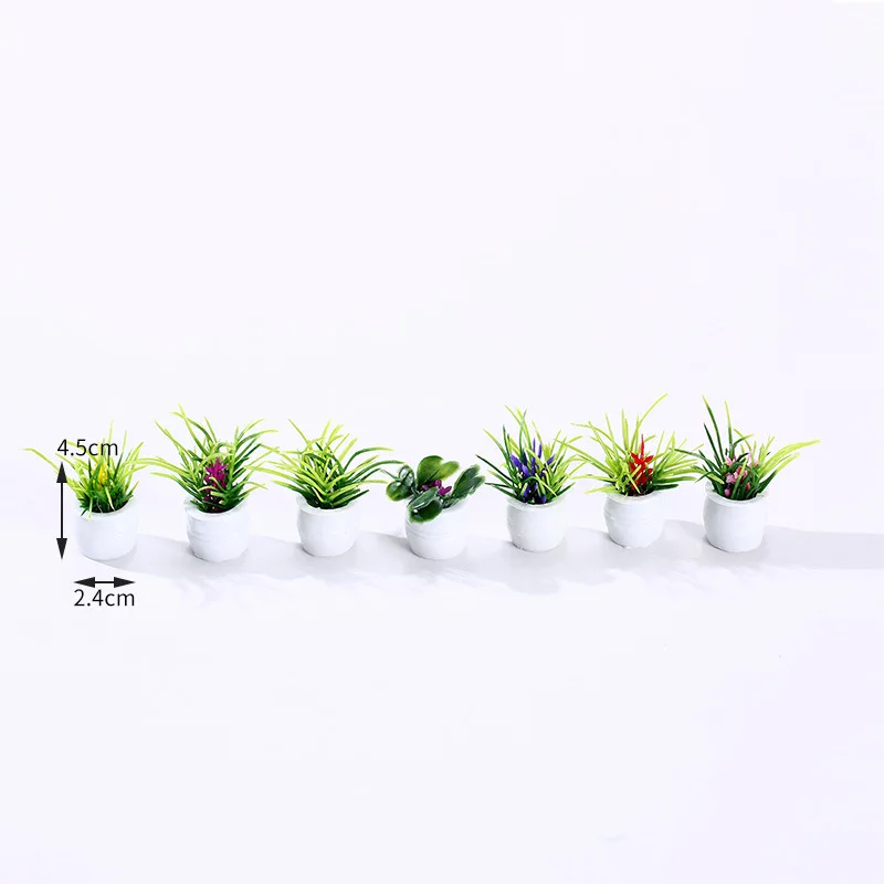 Miniatura De Flores Em Vaso E Modelo De Grama, Plantas Misturadas, Edifício De Jardim DIY, Mesa De Areia, Materiais De Layout De Cena, Kits De Diorama, 10Pcs