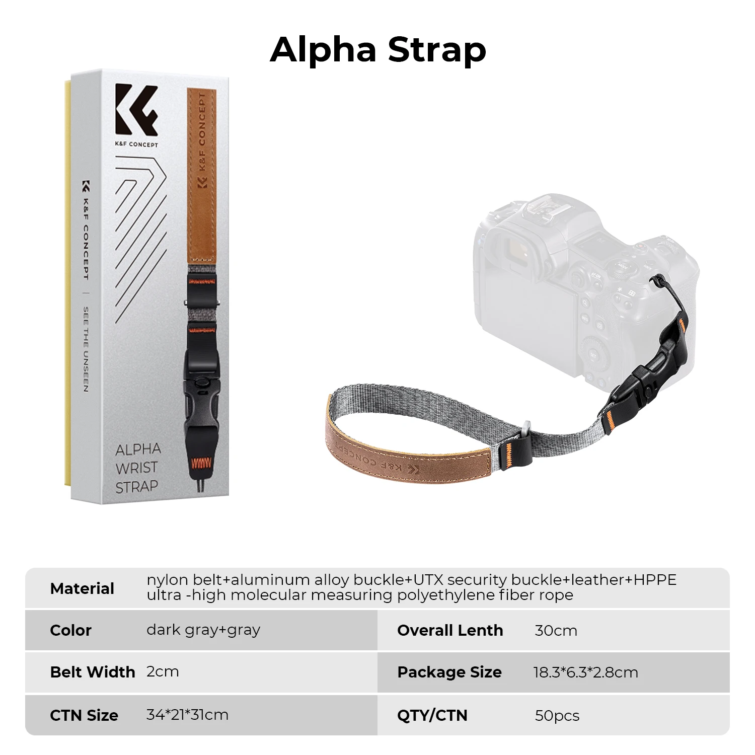 K&F Concept Alpha Wrist Strap Polyester Ajustable Quick Release Hand Grip For Canon Fujifilm Nikon Sony Camera Wrist Strap