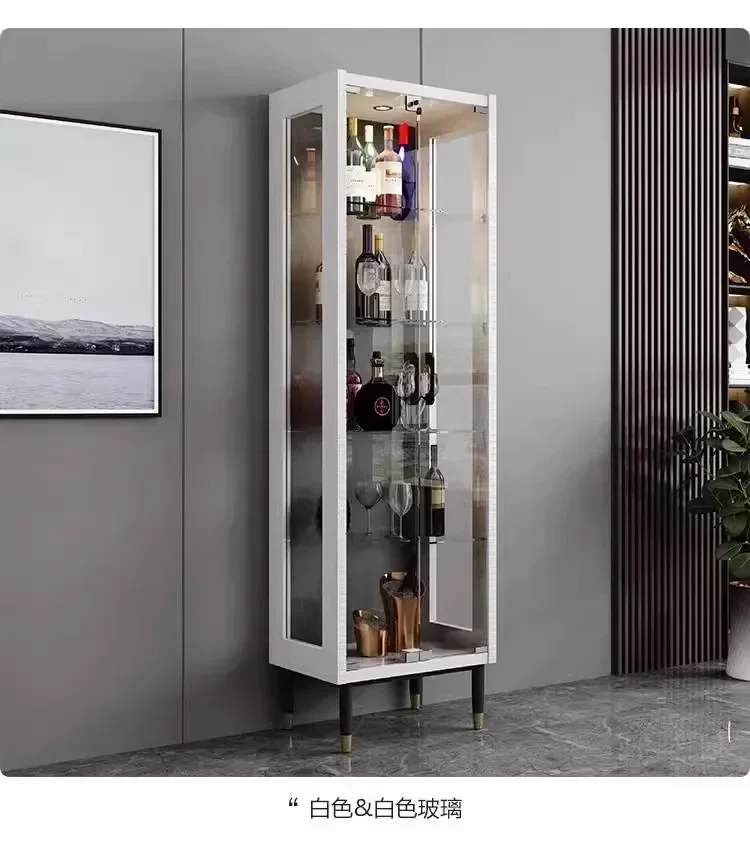 A  Light luxury wine cabinet living room transparent glass display cabinet modern simple home
