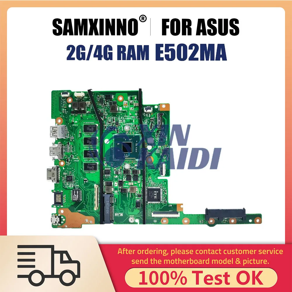 E402MA E502MA Mainboard For Asus VivoBook E402M E502M E402MA E502MA Laptop Motherboard N2940 N3540 4G-RAM 0G 32G-SSD