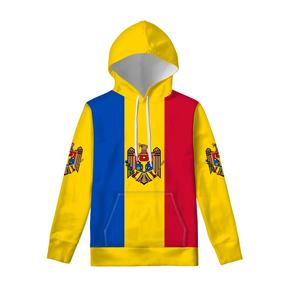 Moldova Zipper Hoodie Diy Free Custom Made Name Number Photo Mda Sweatshirt Nation Flag Md Country College Casual Clothes