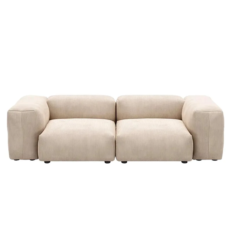 

&c Modular Three Seat Fabric Sofa Corduroy Living Room Italian Minimalism Solid Wood Frame High-density Sponge Furniture