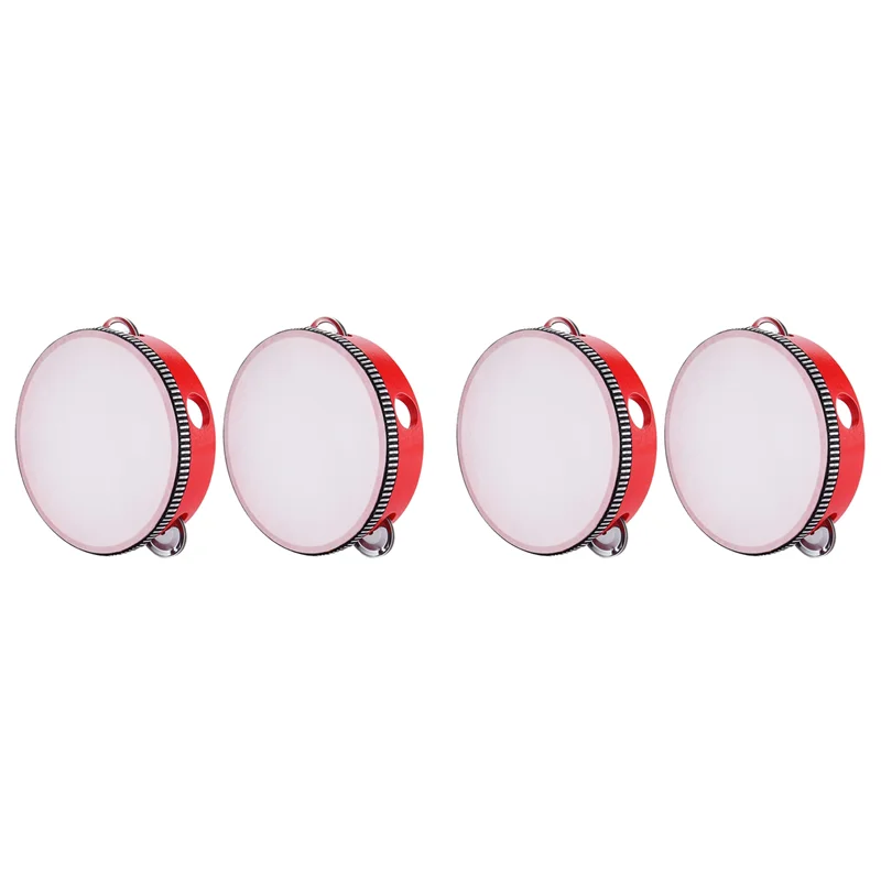 

A06F-4Pcs 10-дюймовый деревянный круглый бубен для детей и взрослых, подходит для начинающих и профессиональных игроков бубна