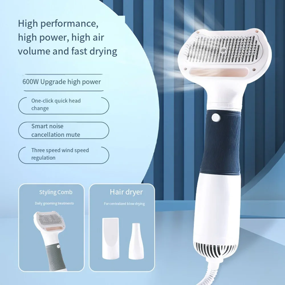 110V 220V Puppy Pet Hair Dryer Dog Drying Brush Hair Comb Dog Grooming Hairdressing Pulling Machine Blower Dog Groom Accessorie