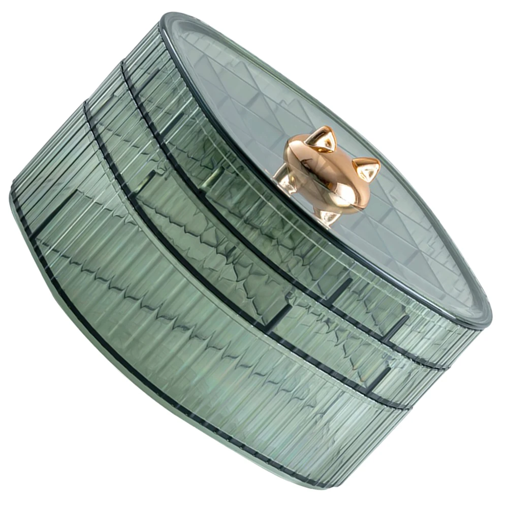 

Transparent 3 tier Jewelry Storage Box Stackable Desktop ganizer Green Earrings Holder Container Ring Case Home Bedroom Shop