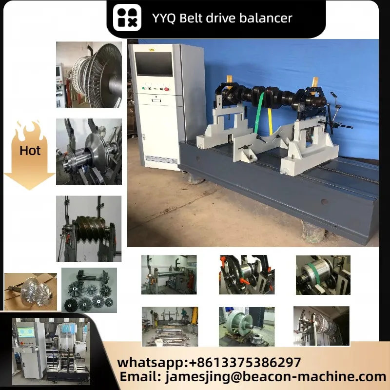 YYQ Series Belt Drive Electric Motor Rotor Dynamic Balance Testing Propeller Shaft Balancing Machine