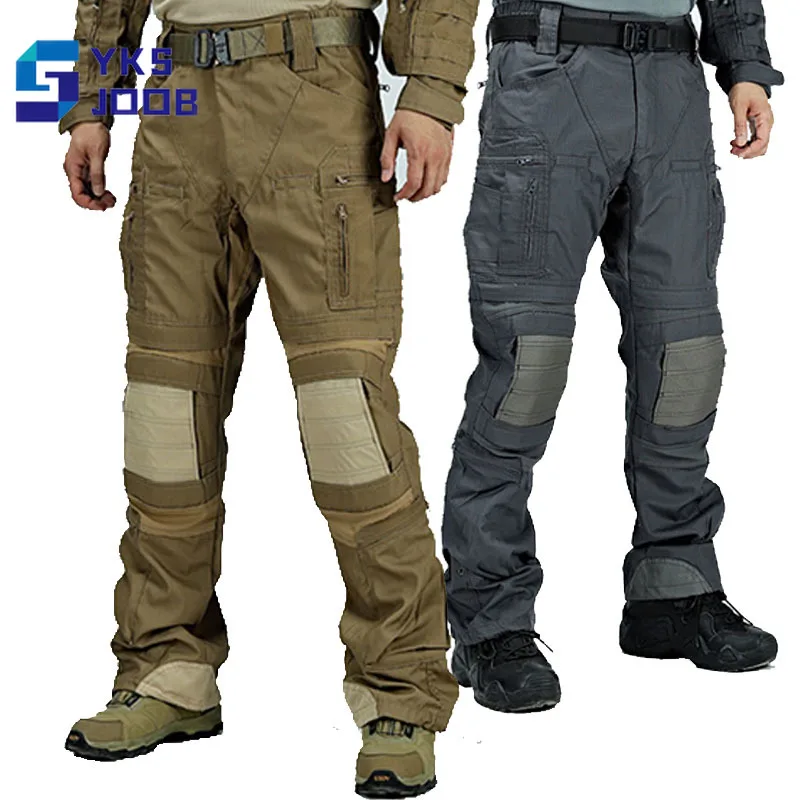 Men\'s Hiking Tactical Pants Tear Resistance Wear-resisting Cargo Pants Men Waterproof Multi-pocket Climbing Trouser All Seasons