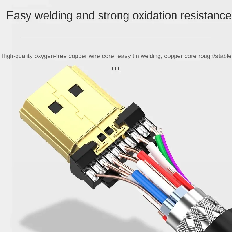 For HDMI Loose Cable Version 2.0 4K HD Line HDMI2.0 Engineering Line Embedded Through Wiring DIY Welding 19 Core Copper Wire