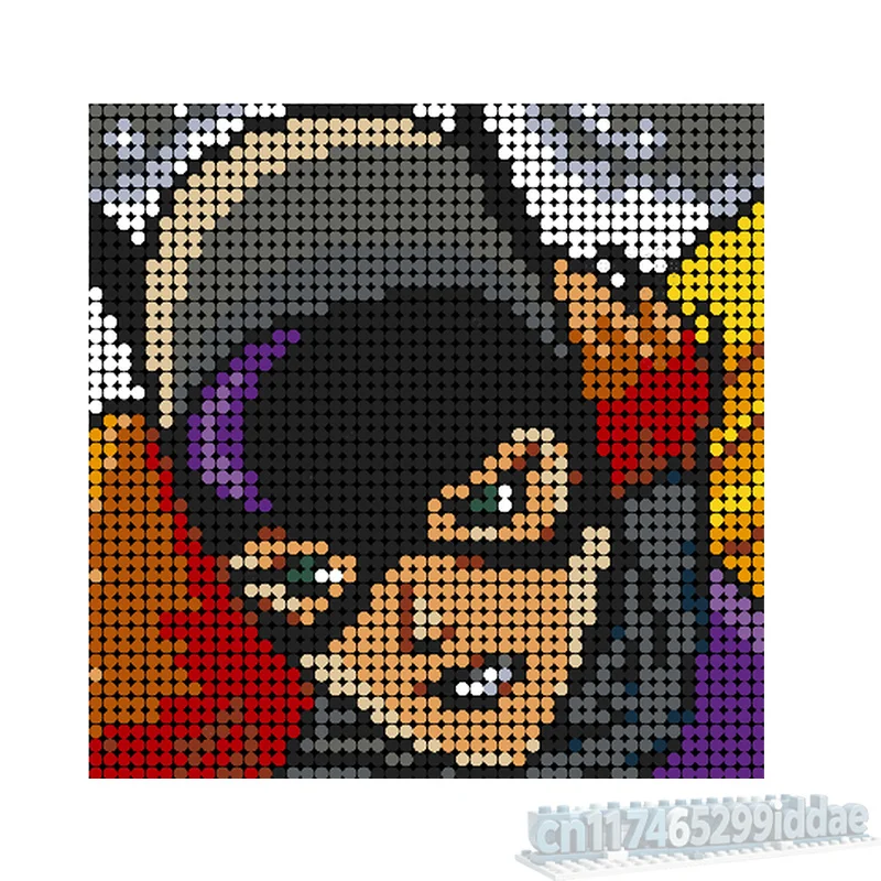 2501PCS Mysterious Masked Heroine Portrait Building Blocks Wall Art Mosaic Model DIY Assembly Set Collection Display Gifts Toy