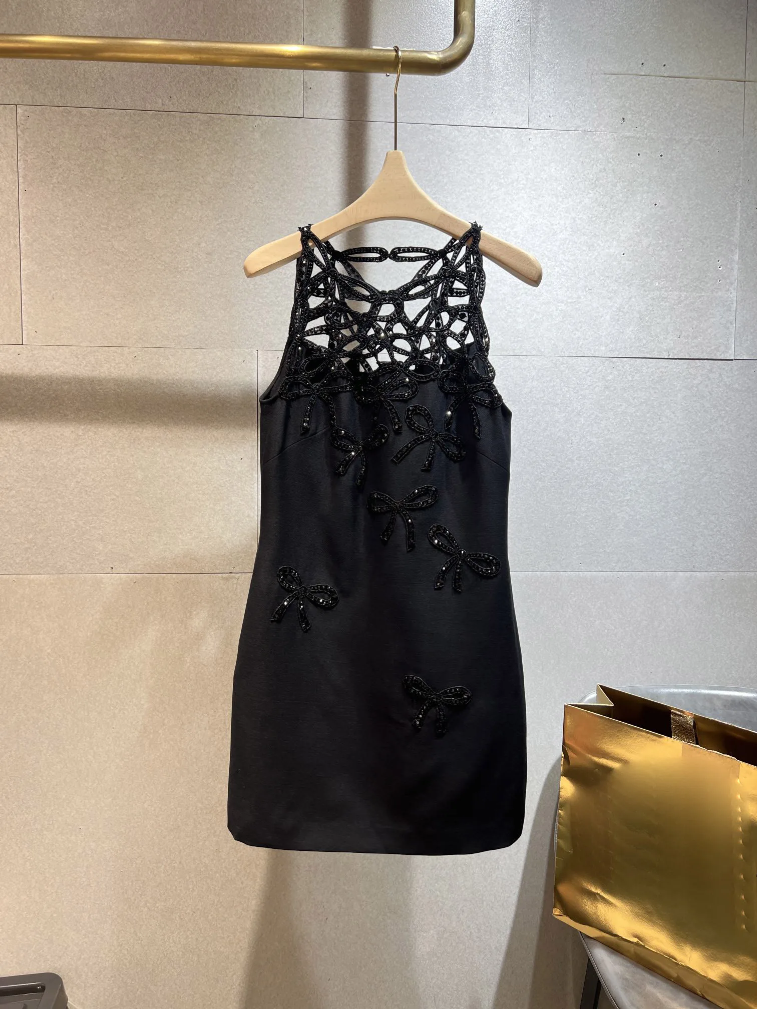 2024 Women's Clothing High Quality Sequin Hollow Sling Dress Spring Summer New 0606