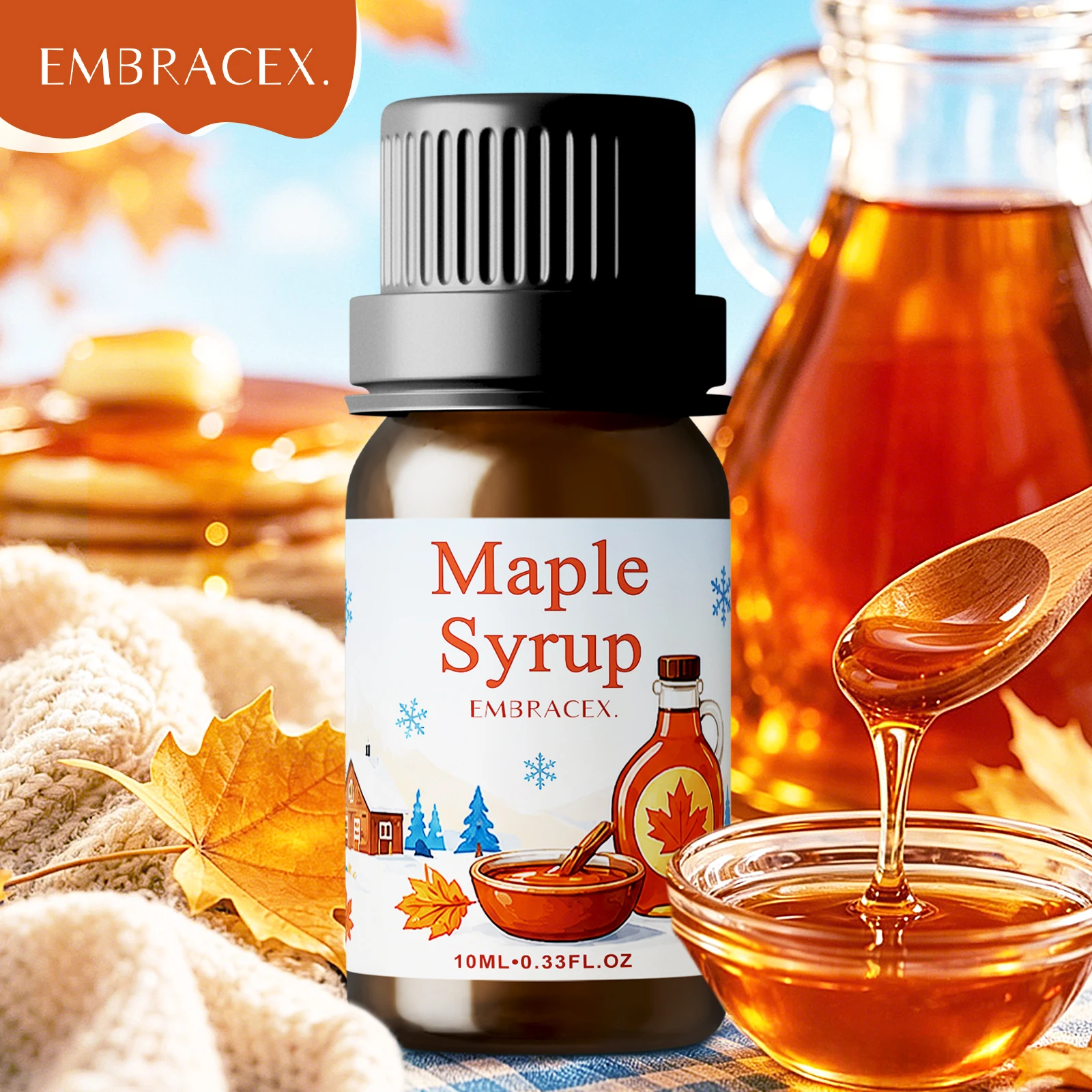 10ml Maple Syrup Fragrance Oil Must-Have for Cozy Winter Odor Neutralizing Fragrance Candle Making Gift To Friends