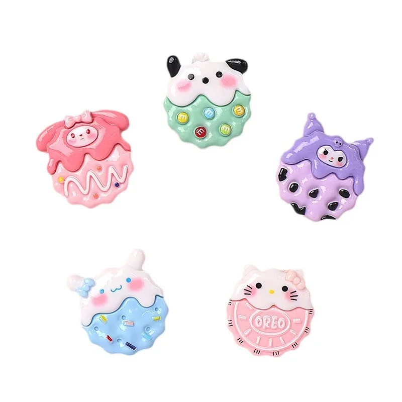 10PCS Kawai bright surface Biscuit animals Series Resin Flat Back Scrapbook Figurine DIY Bow Decor Accessories Crafts A15