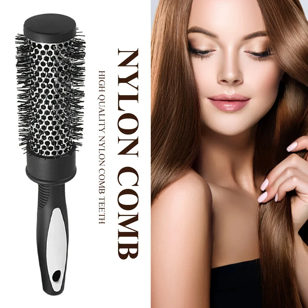 1Pc Curl Nylon Paddle Brush with Aluminum Barrel Rollers Quick Curls Styling Tool Anti Static Salon Results Home Hair Essential