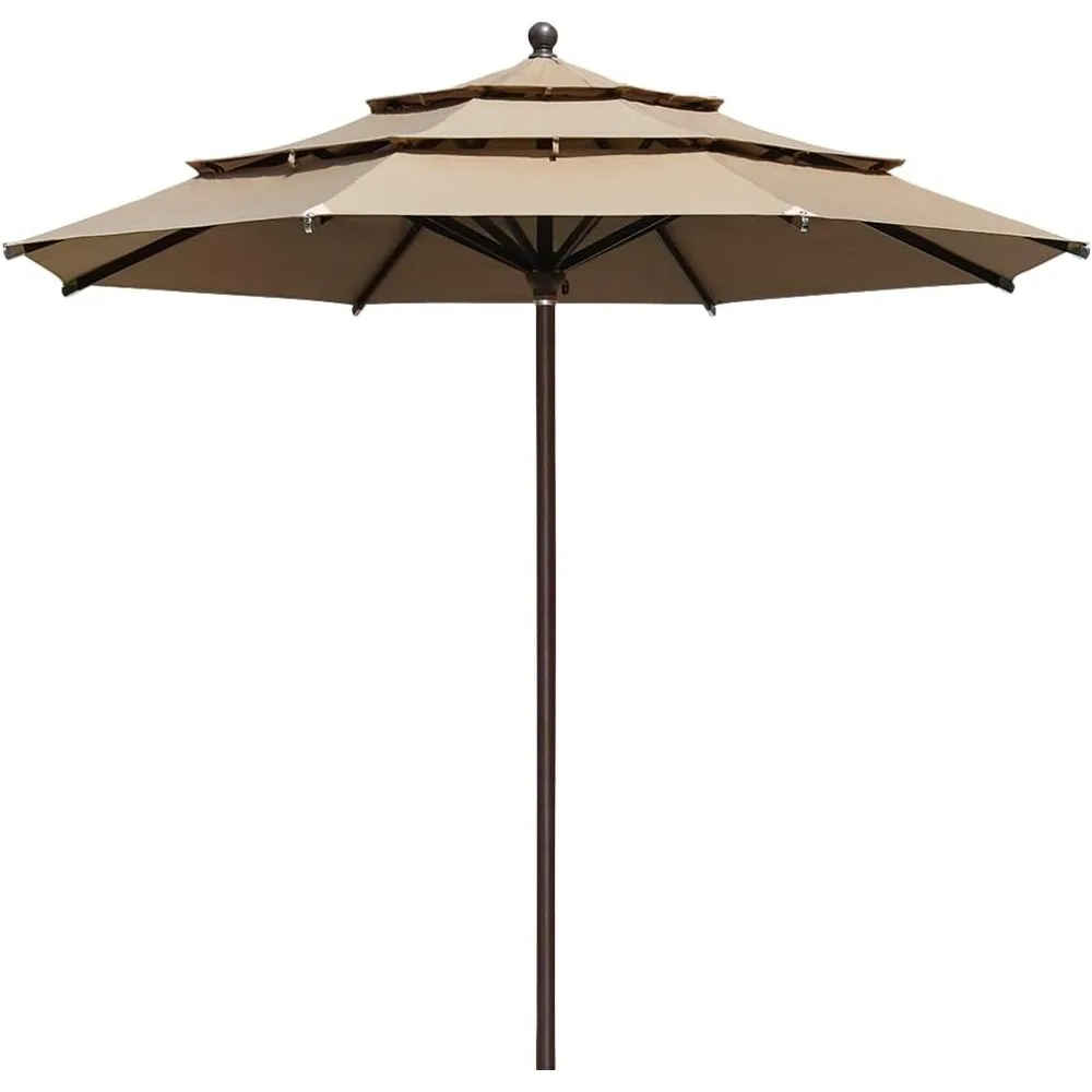 

EliteShade Umbrella Base USA 11Ft 3 Tiers Market Umbrella Patio Outdoor Cylinder Auto Push-up Table Umbrella with Ventilation