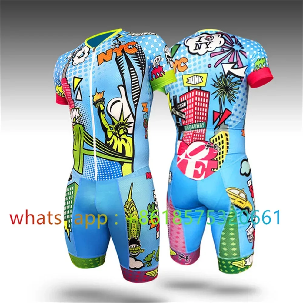 Pattini spazzatura Pak Mannen En Kinderen Pro Triatlon Licra Speed Inline Roller Skate Skinsuit Comfortabel Zomer Fast Skating Speed Su