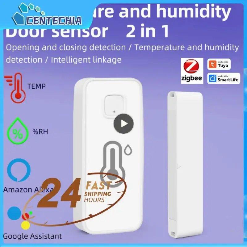 

1~10PCS Door Sensor Remote Control Smart Life Temperature And Humidity Detector Universal 2 In 1 Detecter Tuya