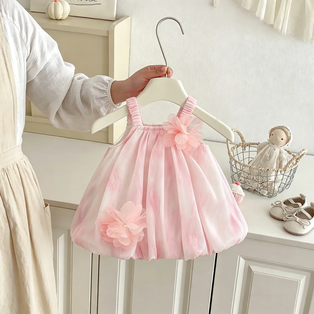 Baby Dress Summer Flower Color Suspender Girls' Dress Lovely Beach Children's Dress Baby Girl Clothes