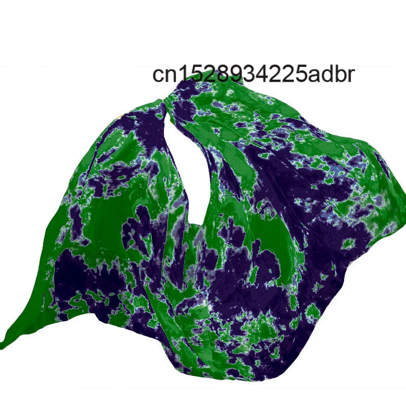 100% véus de seda real dança do ventre tie-dye cor véu feminino seda preço de atacado tamanho & cor pode ser personalizado cachecol véus de seda