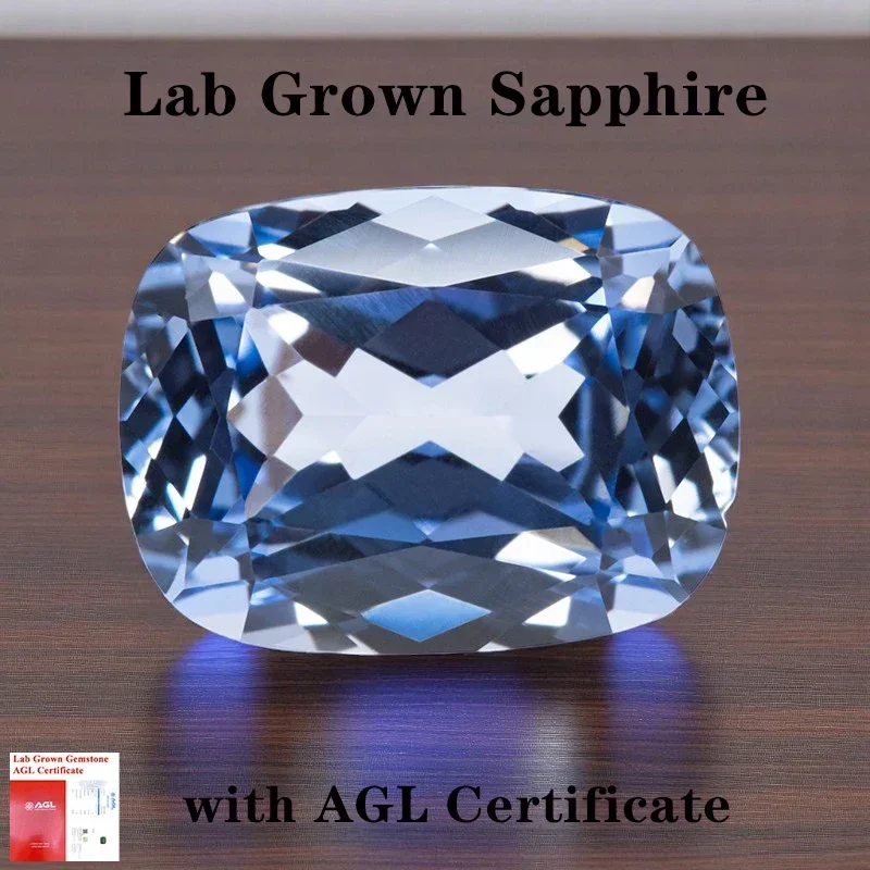 

L-Lab Grown Sapphire Cornflower Color Cushion Cut 12x16mm 15.95ct Gemstones for DIY Jewelry Making Rings with Certificate