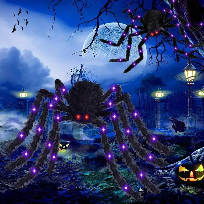 Glowing Spider Design String Light, Battery Required LED Spider String Light, Halloween Festive Decorations Outdoor & Indoor