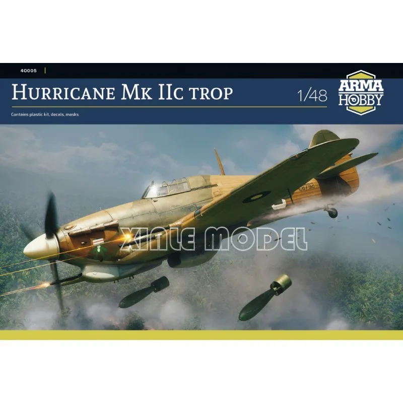 

Arma Hobby Plastic Assembled Aircraft Model Kit 40005 Hurricane Mk IIc Trop 1/48