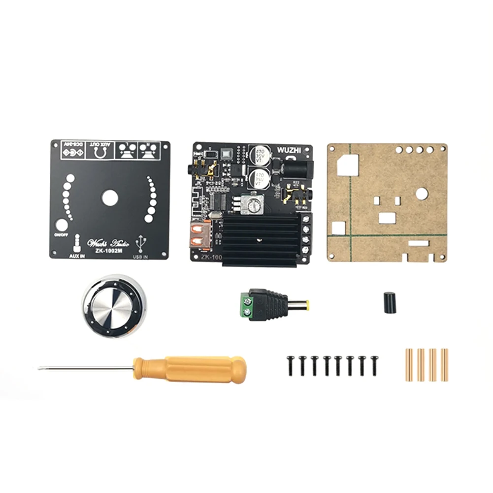 ZK-1002M 2X100W Papan Amplifier Bluetooth HIFI 2.0 Saluran Stereo Amp AUX,U Disk, USB DC 12V Amplifier Daya Audio Modular