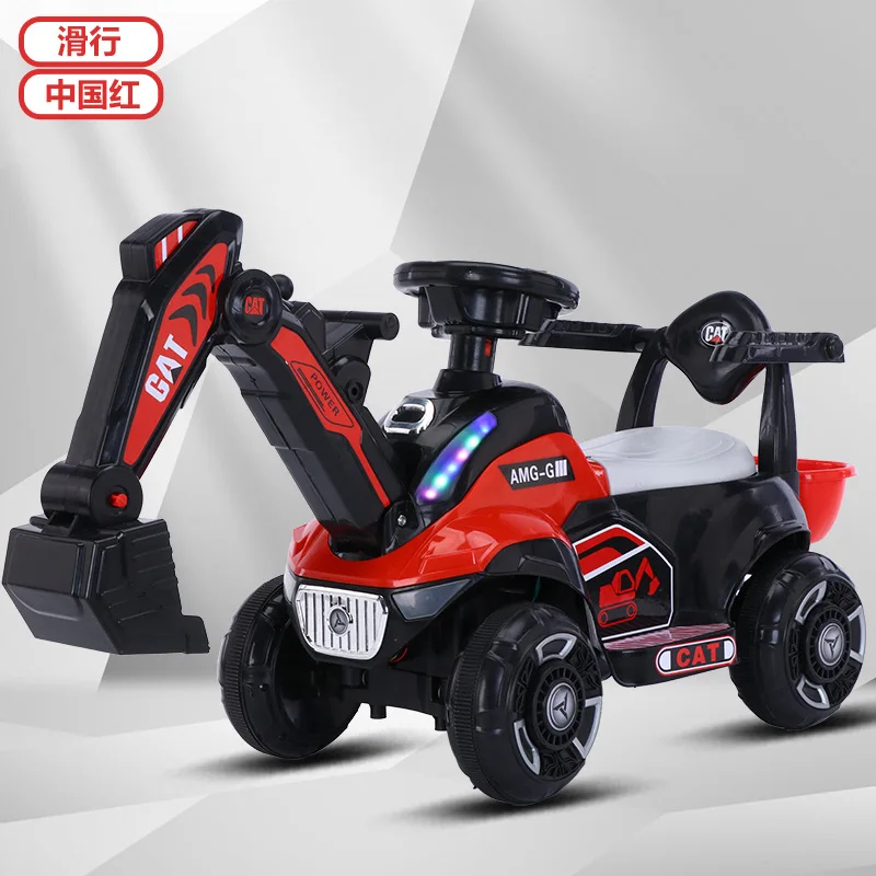 Children\'s excavator toy car can sit electric excavator, people can ride excavator, oversized boy engineering vehicle