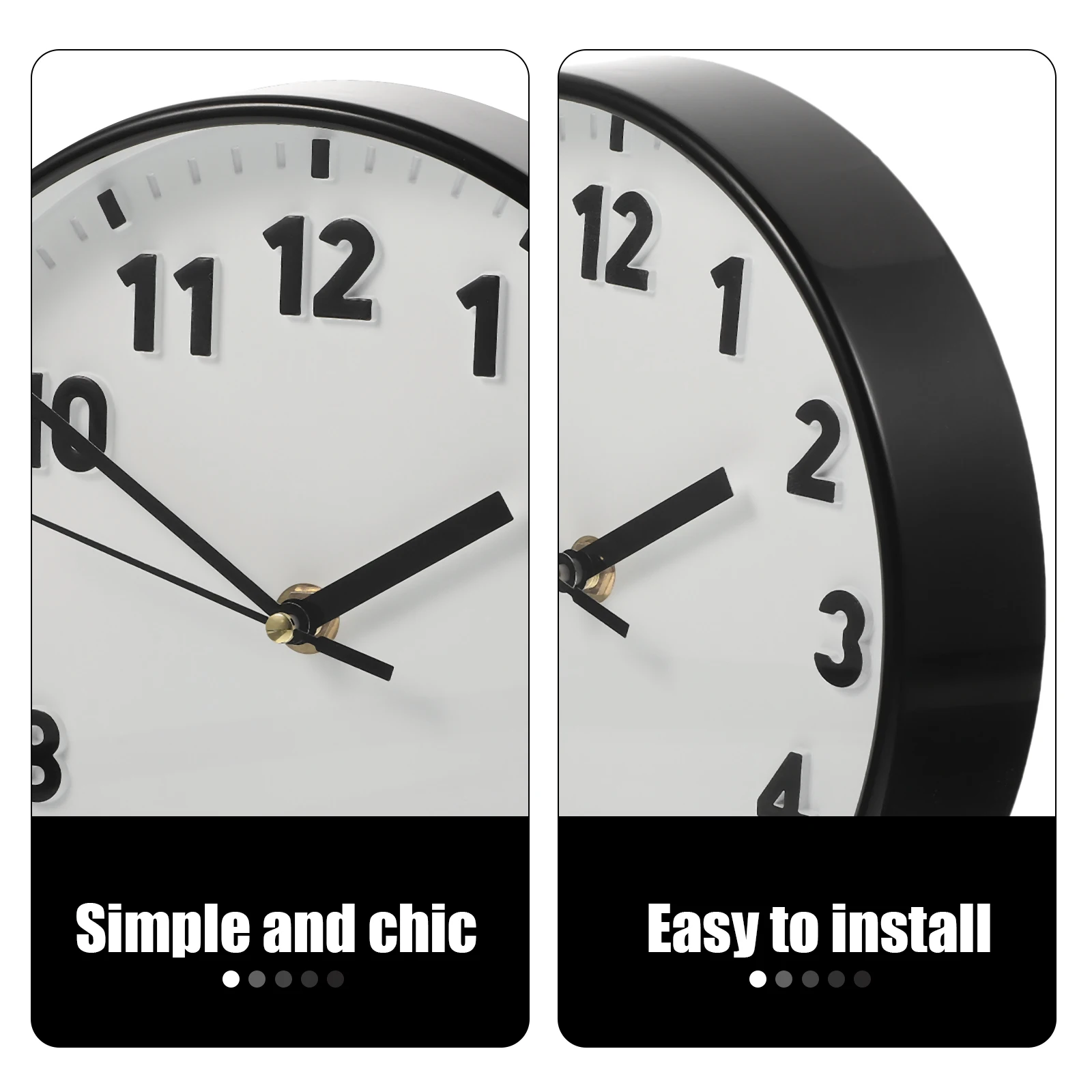 

Round Wall Large Size Plastic Analog Silent Bedroom Office Home Decor Wear Silent Clock Decor Resistant Modern Style
