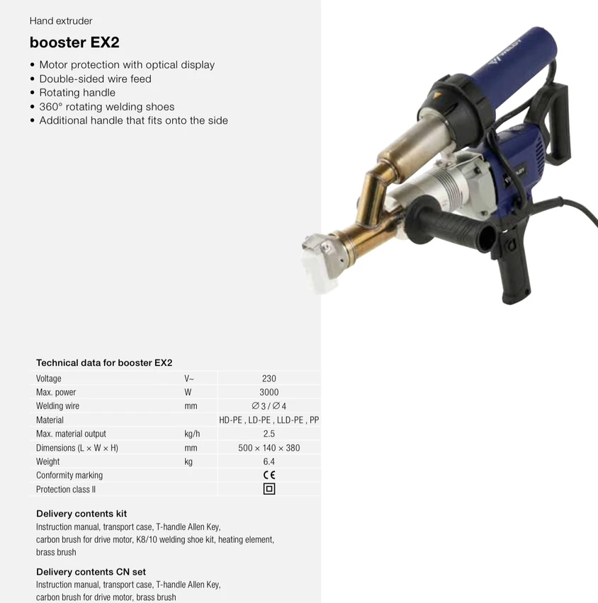 3000W Weldy Booster EX2 Extruder Gun