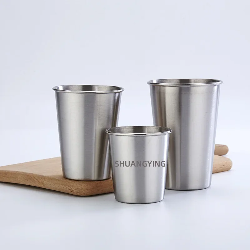 2022 New Outdoor 3 sizes 200/350/500 stainless steel beer mug juice cold drink mug single layer crimp 16oz cold water mug