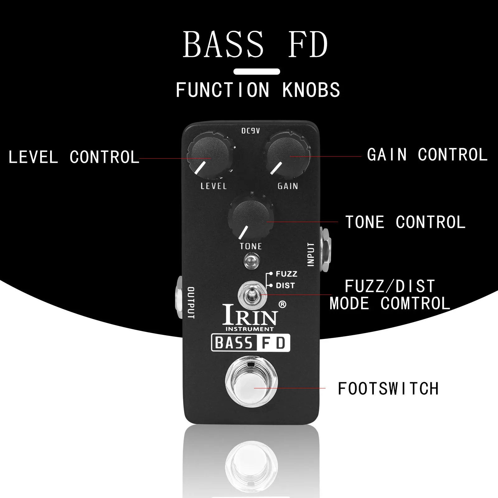 IRIN RS-22 Bass Fd Guitar Effect Pedal Bass Fuzz Effects Full Gain Madness True Bypass Pedals Electric Guitarra Accessories