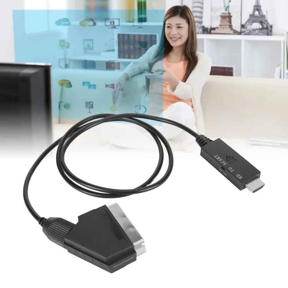 Support PAL NTSC HD Multimedia Interface Cable HD Digital Multimedia Interface SCART Converter Adapter for TV VHS VCR DVD - view 3