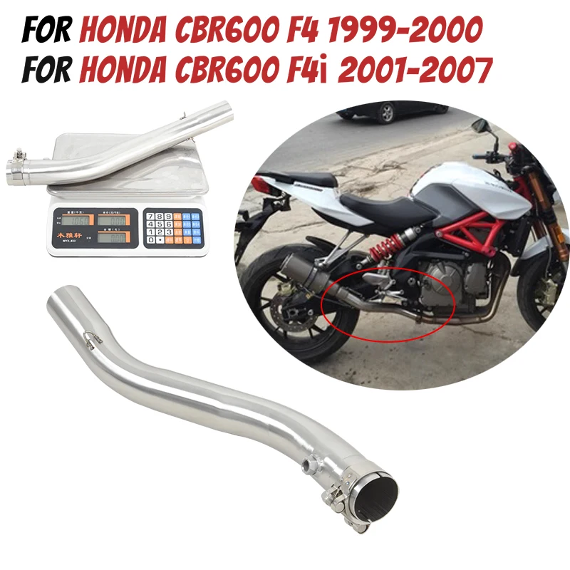 

Motorcycle Exhaust Connect 51mm Moto Exhaust Escape Exhaust Mid Link Pipe For Honda CBR600 F4 1999-2000 CBR600 F4i 2001-2007
