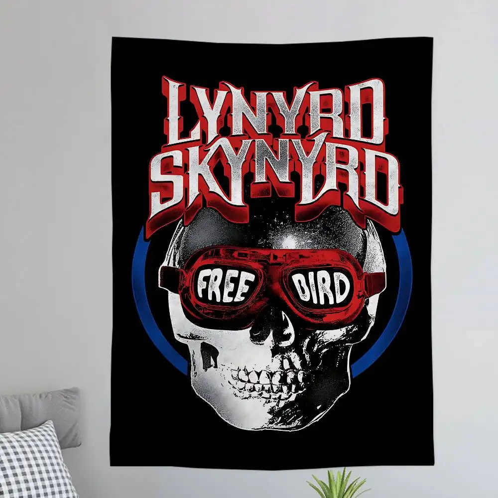 Southern Rock Singer Lynyrd Skynyrd-Band Colorful Tapestry Wall Hanging Hanging Tarot Hippie Wall Rugs Dorm Wall Art Decor