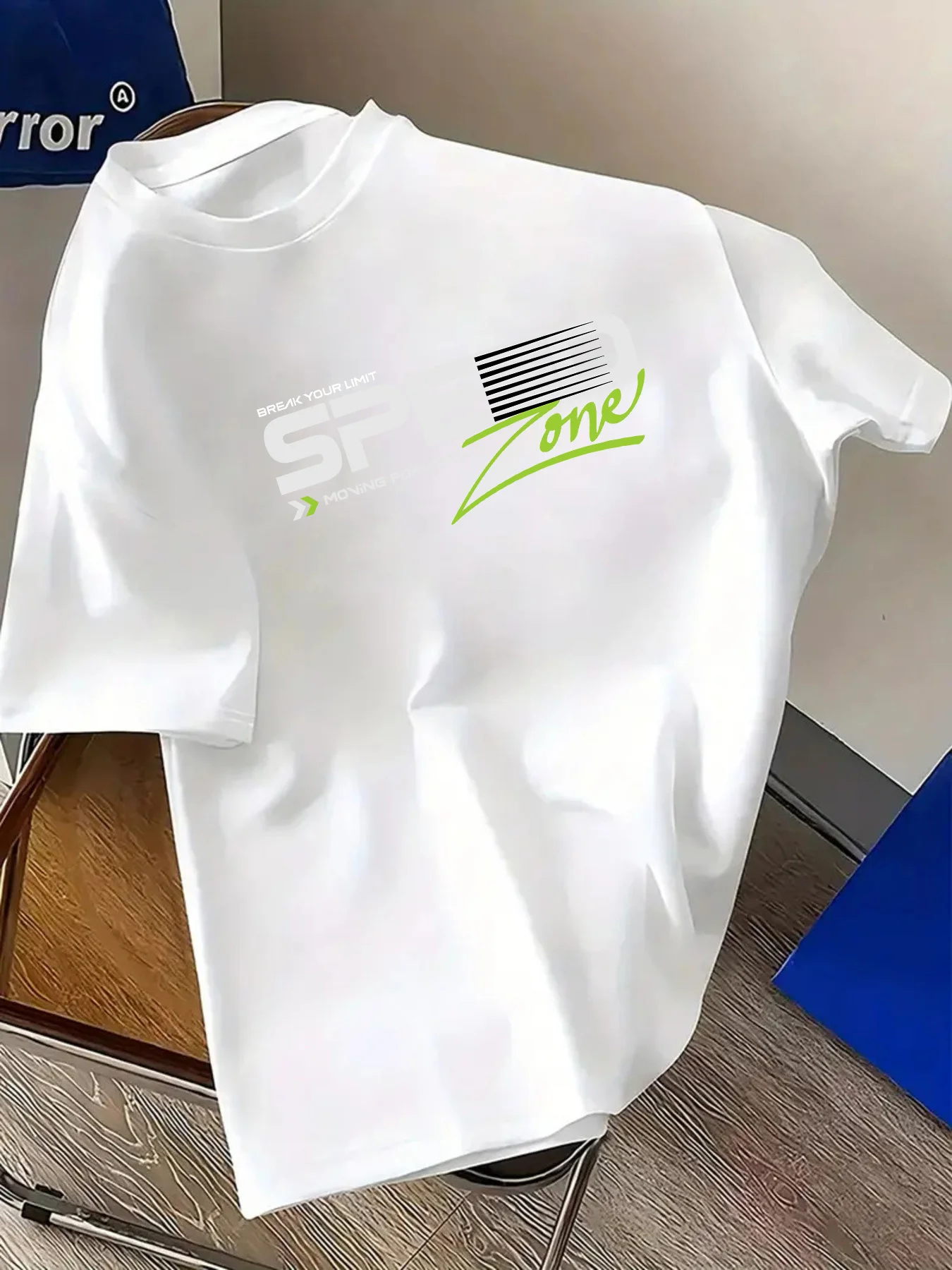 Unisex Speed Zone Graphic T-shirt Men Streetwear Letter Print 100% Cotton Loose Oversized Short Sleeve Summer Casual Tee