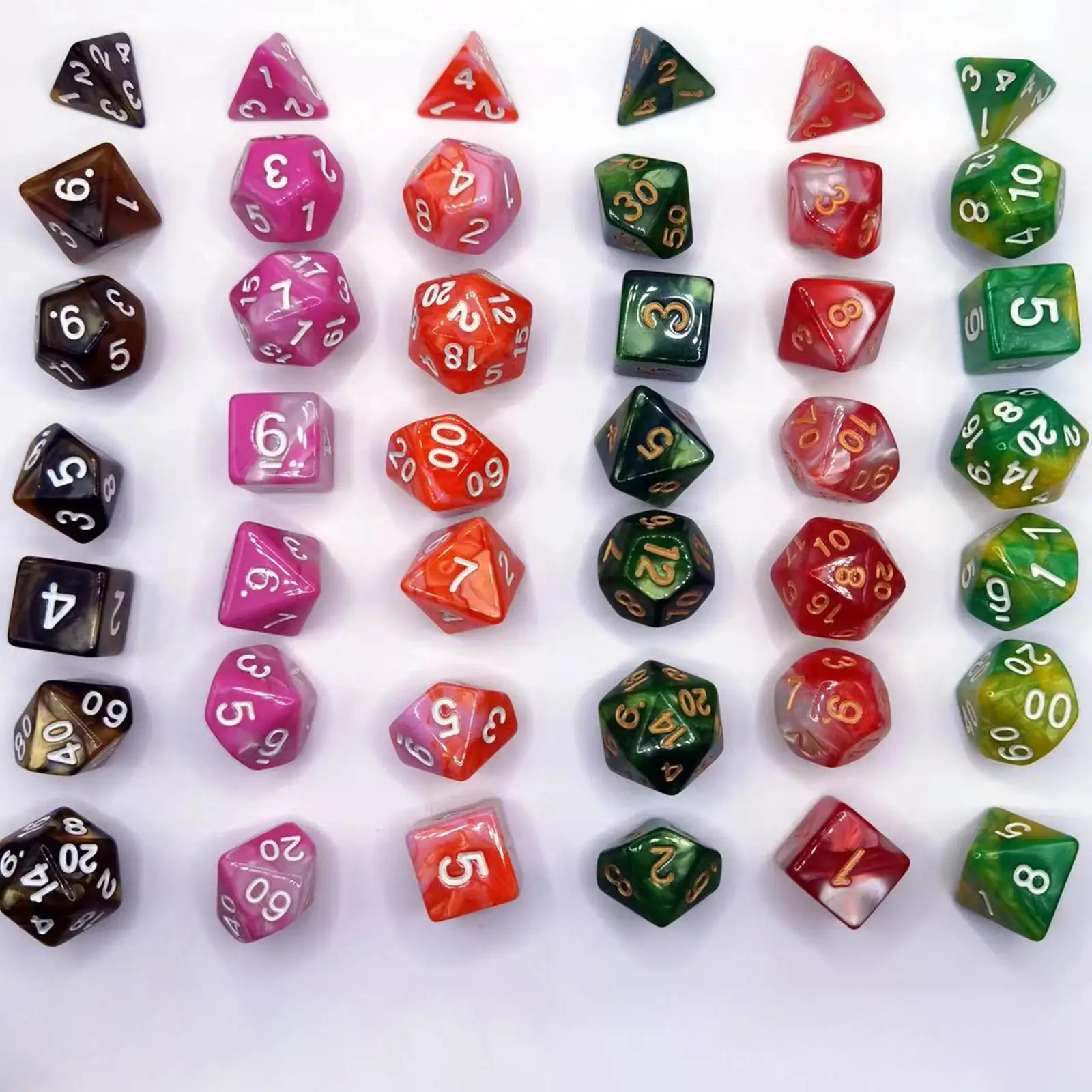 

7 Pieces Polyhedral Dices Board Game Props Gifts Collectibles for Family