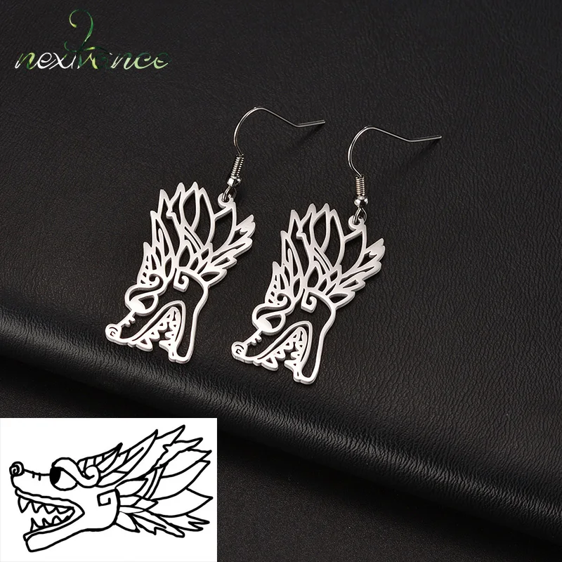 Nextvance 1 Pair Custom Children Hand Drawing Earrings Stainless Steel Personalized Dragon Earrings For Women Baby Jewelry Gifts