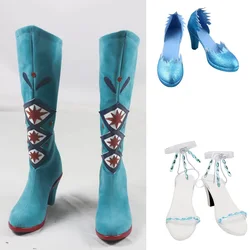 New Snow Queen Prince For Anna Elsa Cosplay Adult Girls Shoes Boots Halloween Wedding Shoes Boys 44 size